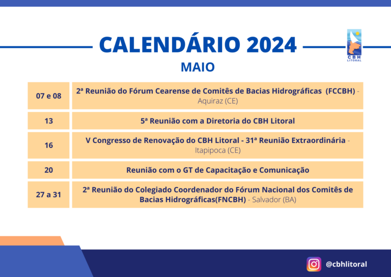 AGENDA LITORAL – MAIO 2024